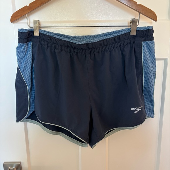 Brooks Pants - Brooks Dark Blue and Sky Blue Athletic Shorts